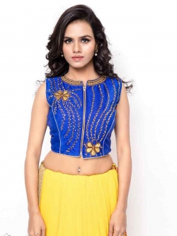 Blue Bhagalpuri Silk Zardosi With Stone Work Blouses