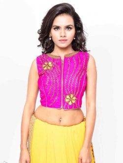 Pink Bhagalpuri Silk Zardosi With Stone Work Blouses