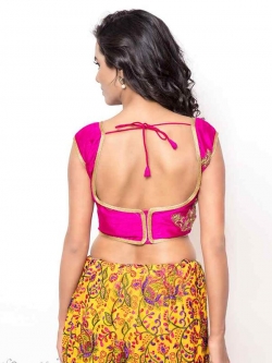 Pink Bhagalpuri Silk Zari Work, Golden Lace, Stone Work Blouses
