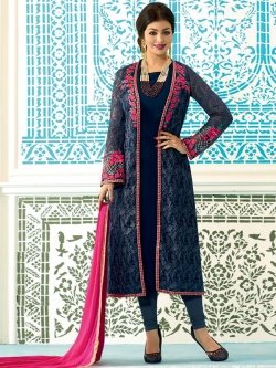 Blue Georgette Solid Chudidhar Suits