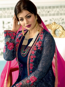 Blue Georgette Solid Chudidhar Suits