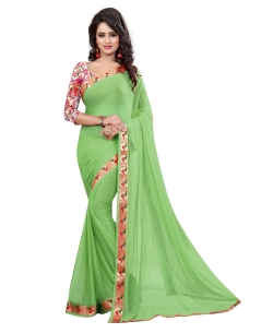 Green Nazneen Jacquard Border Regular Sarees