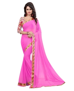 Pink Nazneen Jacquard Border Regular Sarees