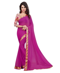 Magenta Nazneen Jacquard Border Regular Sarees