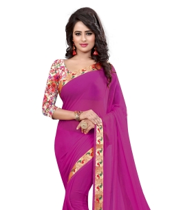 Magenta Nazneen Jacquard Border Regular Sarees