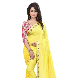 Yellow Nazneen Jacquard Border Regular Sarees
