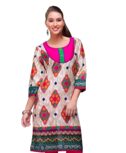 Multi Cotton Digital Printed Straight Cut Kurtis