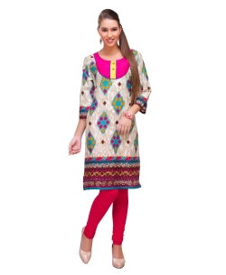 Multi Cotton Digital Printed Straight Cut Kurtis