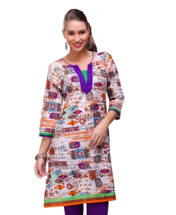 Multi Cotton Digital Printed Straight Cut Kurtis