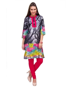 Multi Cotton Digital Printed Straight Cut Kurtis