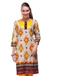 Multi Cotton Digital Printed Straight Cut Kurtis