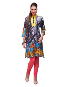 Multi Cotton Digital Printed Straight Cut Kurtis