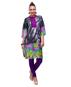 Multi Cotton Digital Printed Straight Cut Kurtis