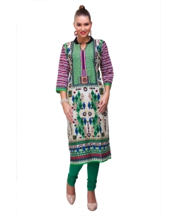 Multi Cotton Digital Printed Straight Cut Kurtis