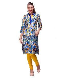 Multi Cotton Digital Printed Straight Cut Kurtis