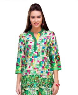 Multi Cotton Digital Printed Straight Cut Kurtis