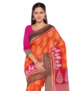 Beige Cotton Silk Printed Regular Sarees