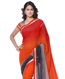 Multi Tussar Silk Printed, Lace Border Regular Sarees