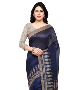 Blue Tussar Silk Paisley Printed Regular Sarees