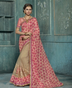 Double Color Chiffon Embroidery,Patch ,Brocade Lace Border Work. Designer Sarees