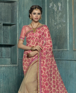 Double Color Chiffon Embroidery,Patch ,Brocade Lace Border Work. Designer Sarees
