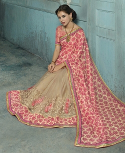 Double Color Chiffon Embroidery,Patch ,Brocade Lace Border Work. Designer Sarees