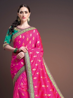 Raani Banglori Silk Embroidery Lace Border Traditional Sarees
