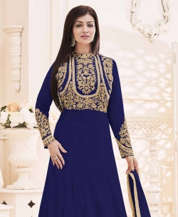 Blue Georgette Zari Embroidered Anarkali Suits