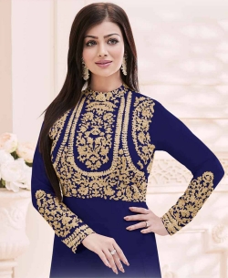 Blue Georgette Zari Embroidered Anarkali Suits