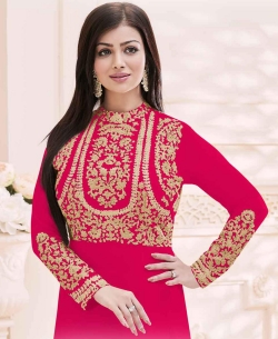 Pink Georgette Zari Embroidered Anarkali Suits