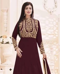 Brown Georgette Zari Embroidered Anarkali Suits