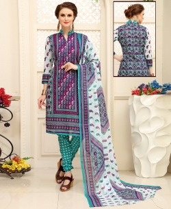 Multicolor Cotton Printed Chudidhar Suits