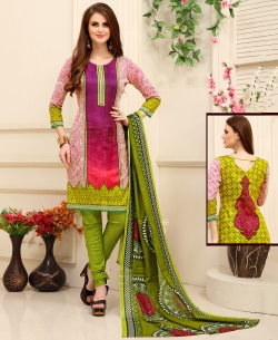 Multicolor Cotton Printed Chudidhar Suits