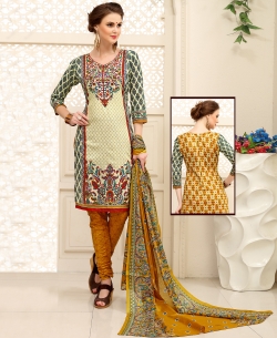 Multicolor Cotton Printed Chudidhar Suits