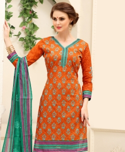 Multicolor Cotton Printed Chudidhar Suits