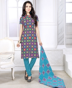 Multi-Color Cotton Printed Chudidhar Suits