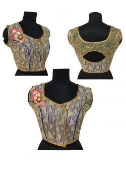 Golden Fancy Fab, Nett Embroidery Work & Mirror, Diamond Work Blouses