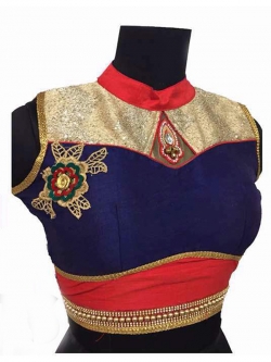 Multicolor Banglori Silk Embroidery Work & Pearl, Diamond Work Blouses