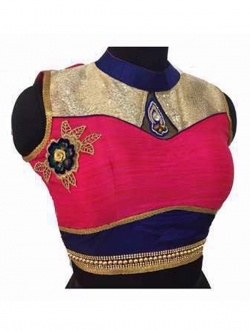Multicolor Banglori Silk Embroidery Work & Pearl, Diamond Work Blouses