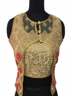Golden Jacquard, Net Embroidery Work & Diamond Work Blouses