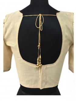 Off White Art Silk, Nett Pearl Work & Resham, Diamond Work Blouses