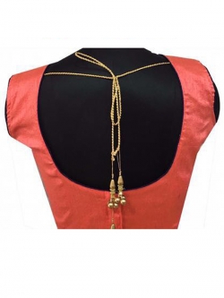 Peach Jacquard Diamond Work, Pearl & Resham Blouses