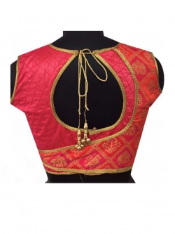 Pink Jacquard Zari Work Blouses