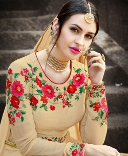 Sandal Santoon Thread Embroidery Anarkali Suits