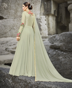 Gray Santoon Thread Embroidery Anarkali Suits