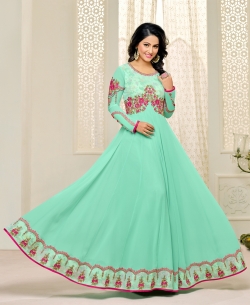 Sky Blue Georgette Printed Salwar Suits