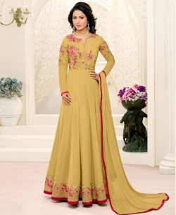 Beige Georgette Printed Salwar Suits