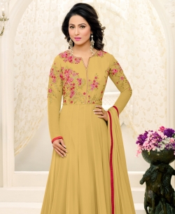Beige Georgette Printed Salwar Suits