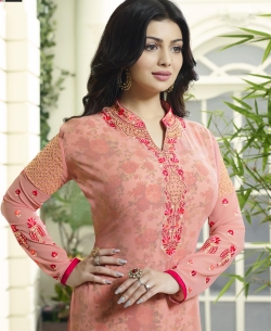 Light Pink Georgette Embroidery Work Salwar Suits