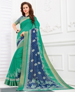 Green Silk Lace Border Cotton Sarees